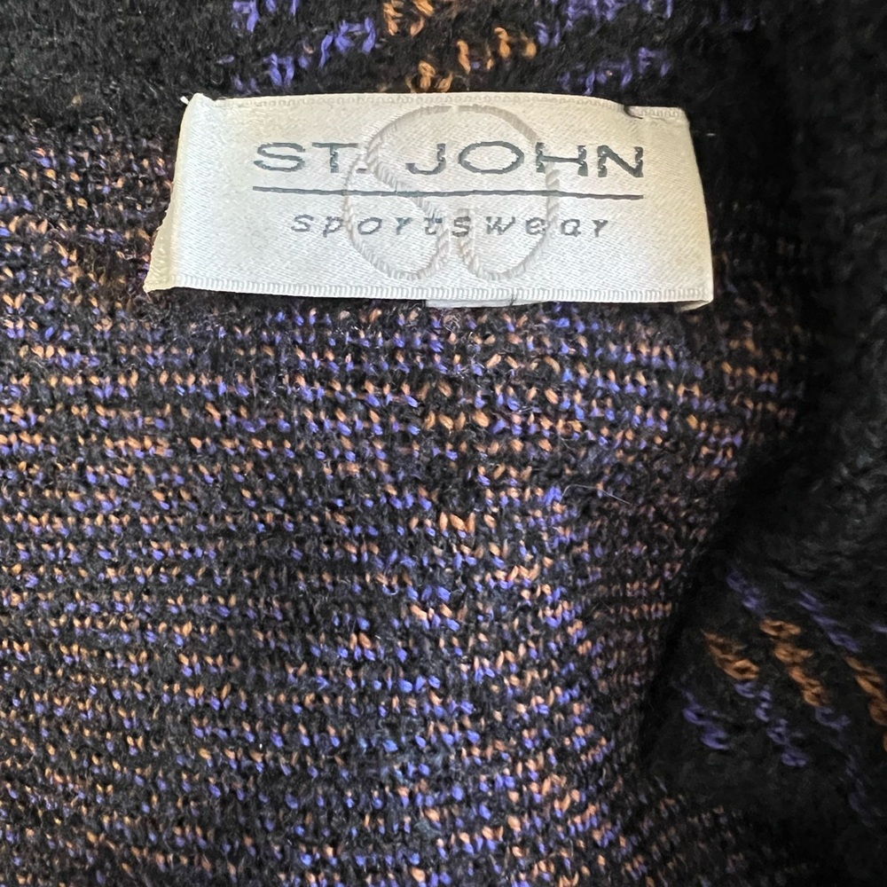 St. John Sportswear Vintage Plaid Cardigan Knit Sweater Size Small - Picture 3 of 3